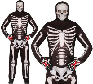 Mens Halloween Skeleton Print Costume