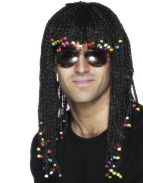 80s Fancy Dress - Braided & Beaded Wig - Stevie