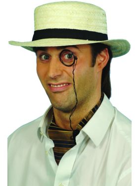 Fancy Dress Straw Boater Hat