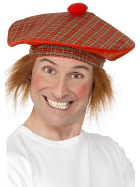 Tam 'O' Shanter Deluxe Large Scottish Fancy Dress Jock Hat & Hair