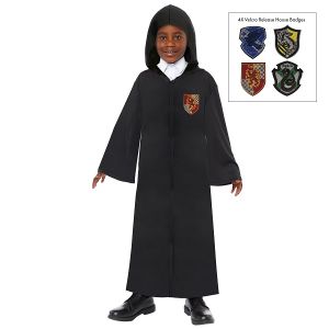 Licensed Childs Hogwarts Harry Potter Robe & 4 Badges
