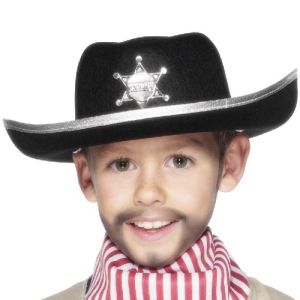 Childrens Cowboy Sheriff Hat - Black