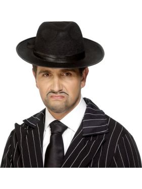Gangster Fancy Dress - Felt Trilby Hat - Black