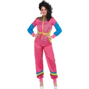 Ladies 80s Colour Block Ski Shell Suit Costume 
