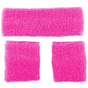 Pink Sweatbands and headband set