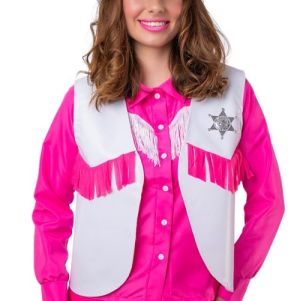 Ladies White Cowgirl Waistcoat