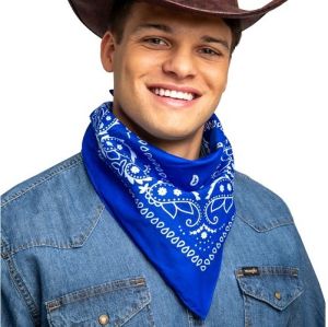 Adult Blue Cowboy Bandana Neckerchief