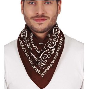 Adult Brown Cowboy Fancy Dress Bandana Neckerchief