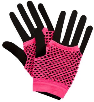 Short Pink Mesh Gloves