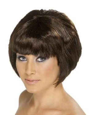 Ladies Babe Bob Fancy Dress Wig - Brown