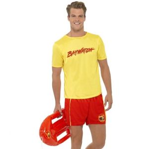 1980s Mens Baywatch Beach Lifeguard Costume