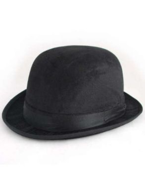 Adult Fancy Dress Bowler Hat - Black