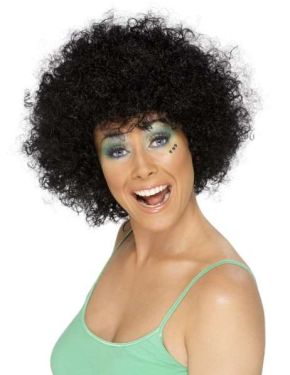 Unisex Funky 70s Afro Fancy Dress Wig - Black