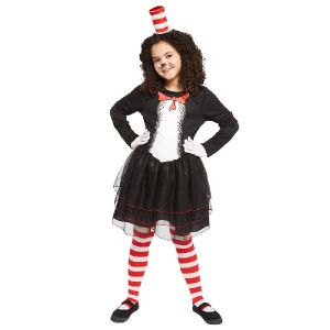Girls Dr Seuss Cat in the Hat Dress Costume
