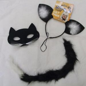 Save 10% - Halloween Fancy Dress Cat Set - 3 Piece Mask Set