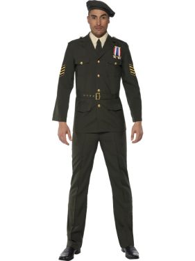 Mens 40s Army Wartime Officer Costume