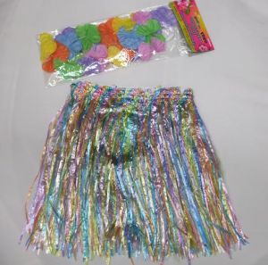 Childrens Hawaiian Fancy Dress - Hula Skirt & Garland Set