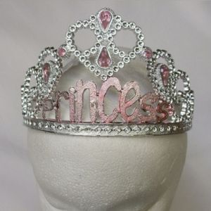 Girls Fancy Dress Tiara - Silver Coloured with Princess Trim