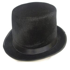 Fancy Dress Lincoln High Top Hat - Topper Hat - Black Velour