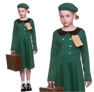 Childs 1940s Evacuee Girl Dress Costume