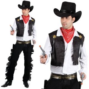 Mens Black Cowboy Costume