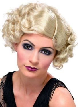 Ladies 20s Flirty Flapper Fancy Dress Wig - Blonde