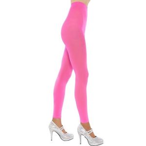 80's Fancy Dress Footless Tights - Pink