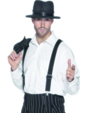 Gangster Fancy Dress - Braces - Black