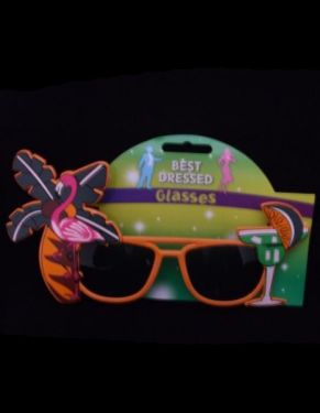 Hawaiian Fancy Dress Sunglasses - Orange