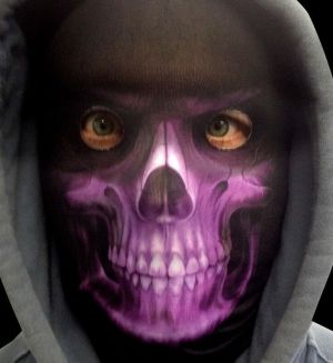 Halloween Faceskinz Stretch Fabric Mask - Reaper Purple