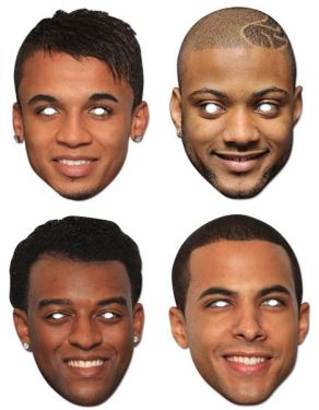 Celebrity Fancy Dress Masks - JLS Card Masks All 4 Members