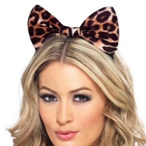 Adult Cheetah Print Bow Ears on Alice Band