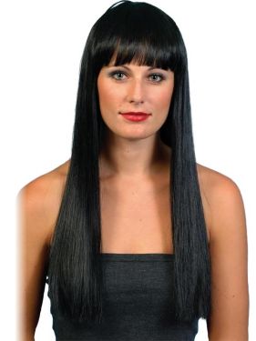 Ladies Beauty Long Black Fancy Dress Wig