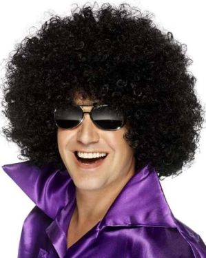 70s Fancy Dress - Unisex Mega Huge Afro Wig - Black