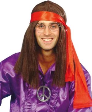 Mens 60s Hippy Fancy Dress Wig Kit