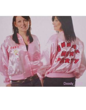 Ladies Fancy Dress 50s Self Personalise Pink Jacket S/M (8-12)