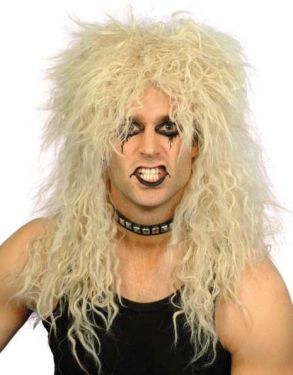 80s Rocker Fancy Dress Wig - Blonde