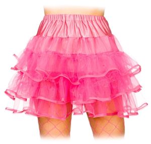 Ladies 80s Ruffle Tutu - Neon Pink