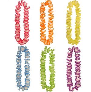 Hawaiian Fancy Dress Deluxe Lei Garland - 6 Colours