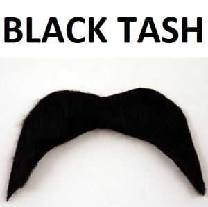 70s Fancy Dress Tash - Black - Cowboy, Mexican