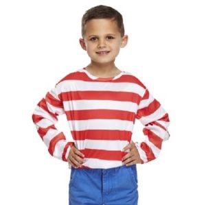 Childrens Red/White Fancy Dress Book Character Top