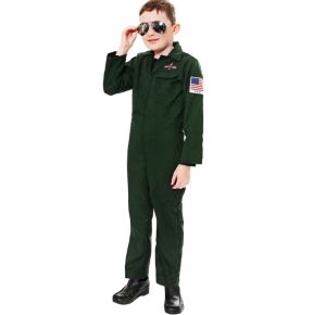 Childrens Aviator Fighter Pilot Fancy Dress Costume 