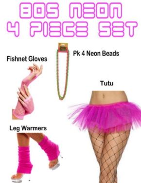 pink 80s fancy dress set