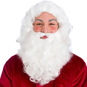 Father Christmas Fancy Dress Wig, Glasses & Beard Set