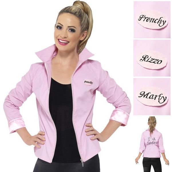 Deluxe Quality Grease Pink Lady Jacket by Doodys Fancy Dress