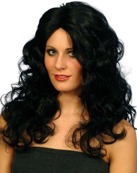 Black wig fancy dress best sale