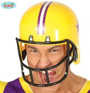 Adult American Football Fancy Dress Helmet - Yellow