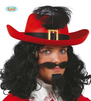 Adult Felt Red Musketeer Hat