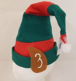 Childs Striped Elf Hat with Ears