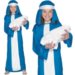 Christmas Fancy Dress Girls Nativity Mary Costume 
